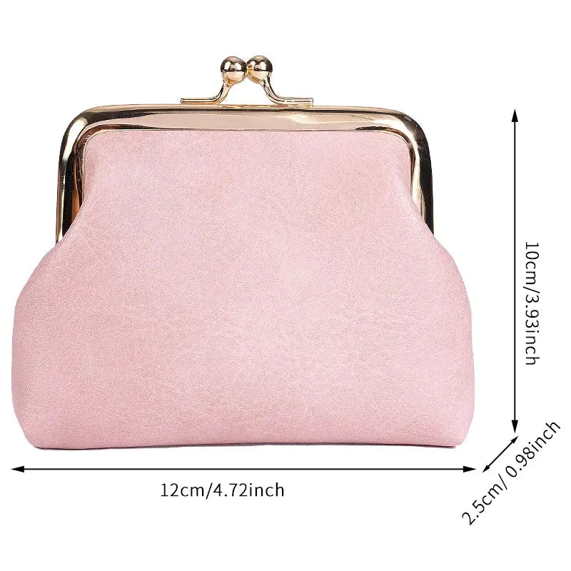 RetroCharm Candy Colored Coin Purse For Women Vintage Style Short Buckle Purse Compact Design