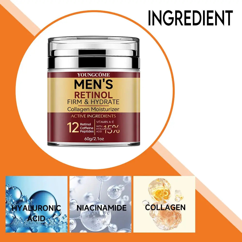 IronOak Men Retinol Firming Face Cream With Collagen For Brighter Tighter Skin Deep Moisturizing
