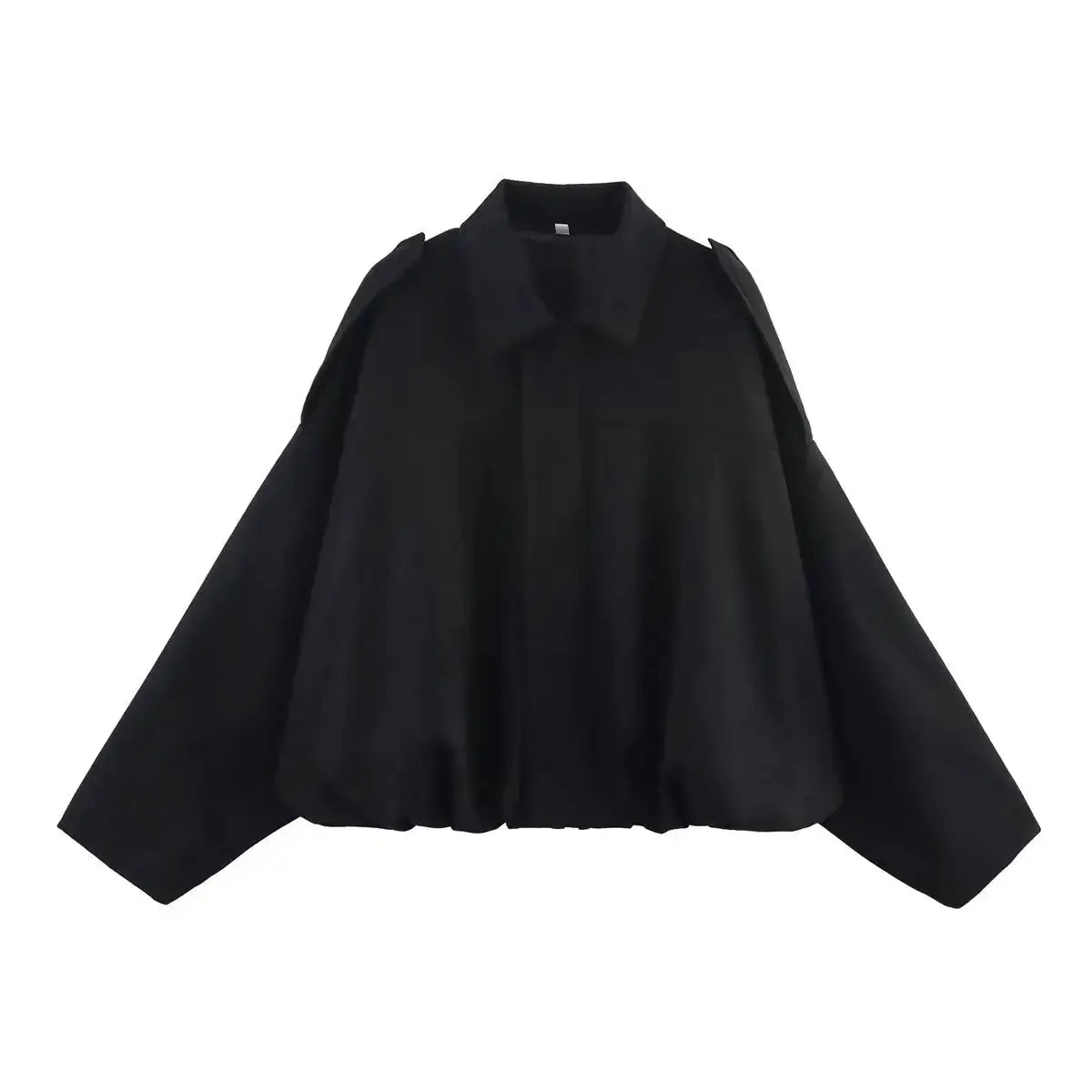 Duoperi Womens 2025 Solid Bomber Jacket Lapel Collar Long Sleeves Casual Chic Elegance For Autumn Winter