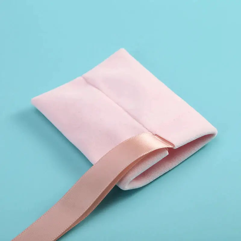 10Pcs Pink Velvet Drawstring Jewelry Pouches 7x9cm Storage Bags For Earrings Rings Necklaces Bracelets Wedding Gift