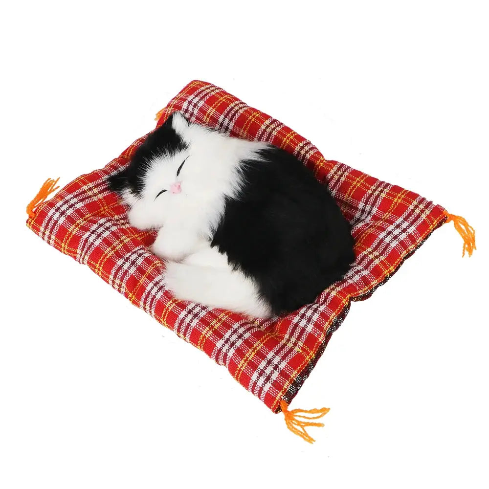 Lovely Plush Kitten Doll Toy For Home And Car Decoration Cute Simulation Sleeping Cat Dashboard Ornament