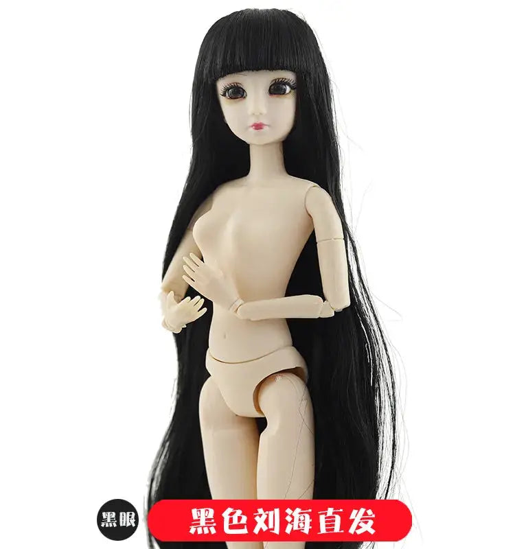 30cm Fashion Doll 1 By 6 BJD with 3D Eyes Long Wig Makeup Princess Baby Doll for Girls DIY Toy