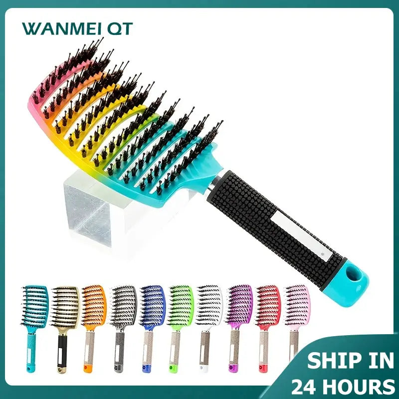 NovaGlow Magic Scalp Massage Hair Brush For Wet Curly Hair With Non Slip Handle Detangling Tool