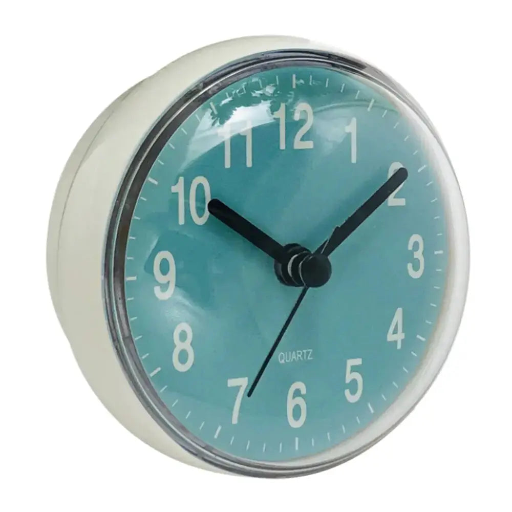 Mini wall clock by Simples Market with blue dial, white case, 7cm, quartz movement