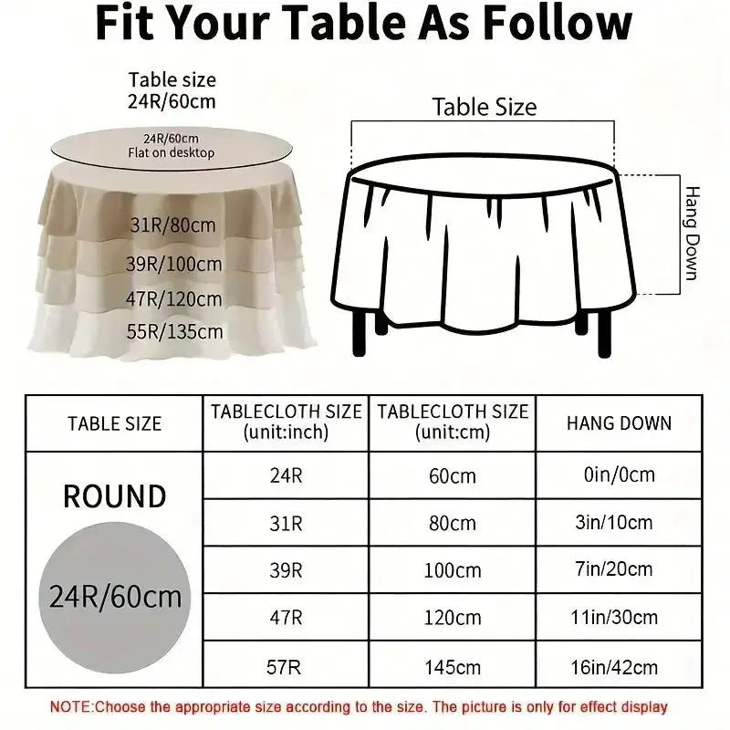 Transparent Round PEVA Tablecloth Protective Sleeve Waterproof and Oilproof for Round Tables