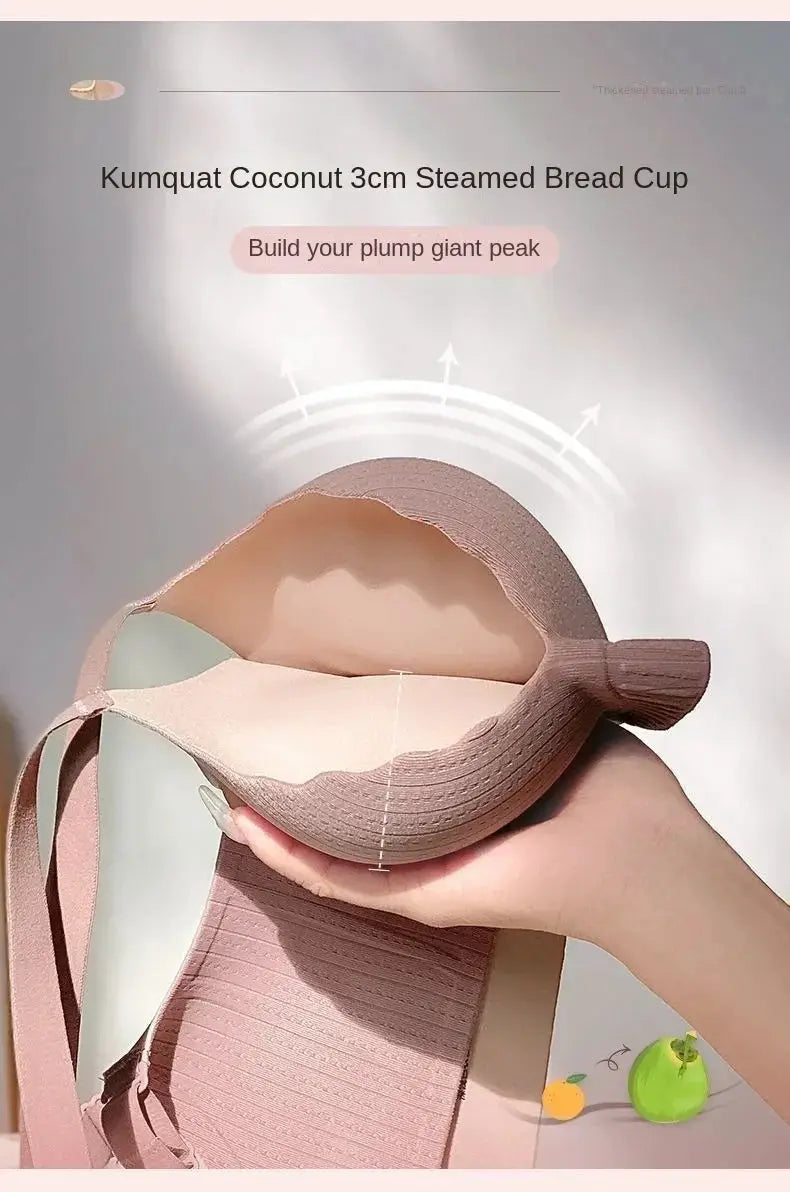 Push-up bra for small chests by Simples Market, blush pink, ultra thick 6cm padding, no steel ring