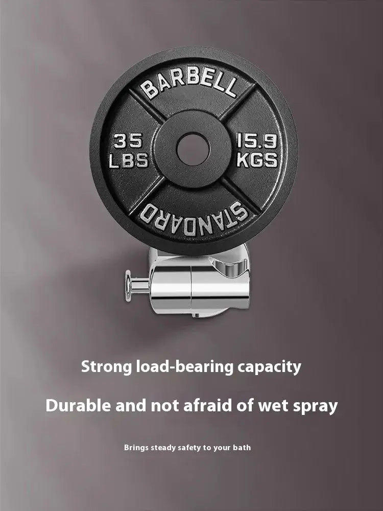 Simples Market round shower head holder, adjustable wall-mounted bracket with self-adhesive bathroom base