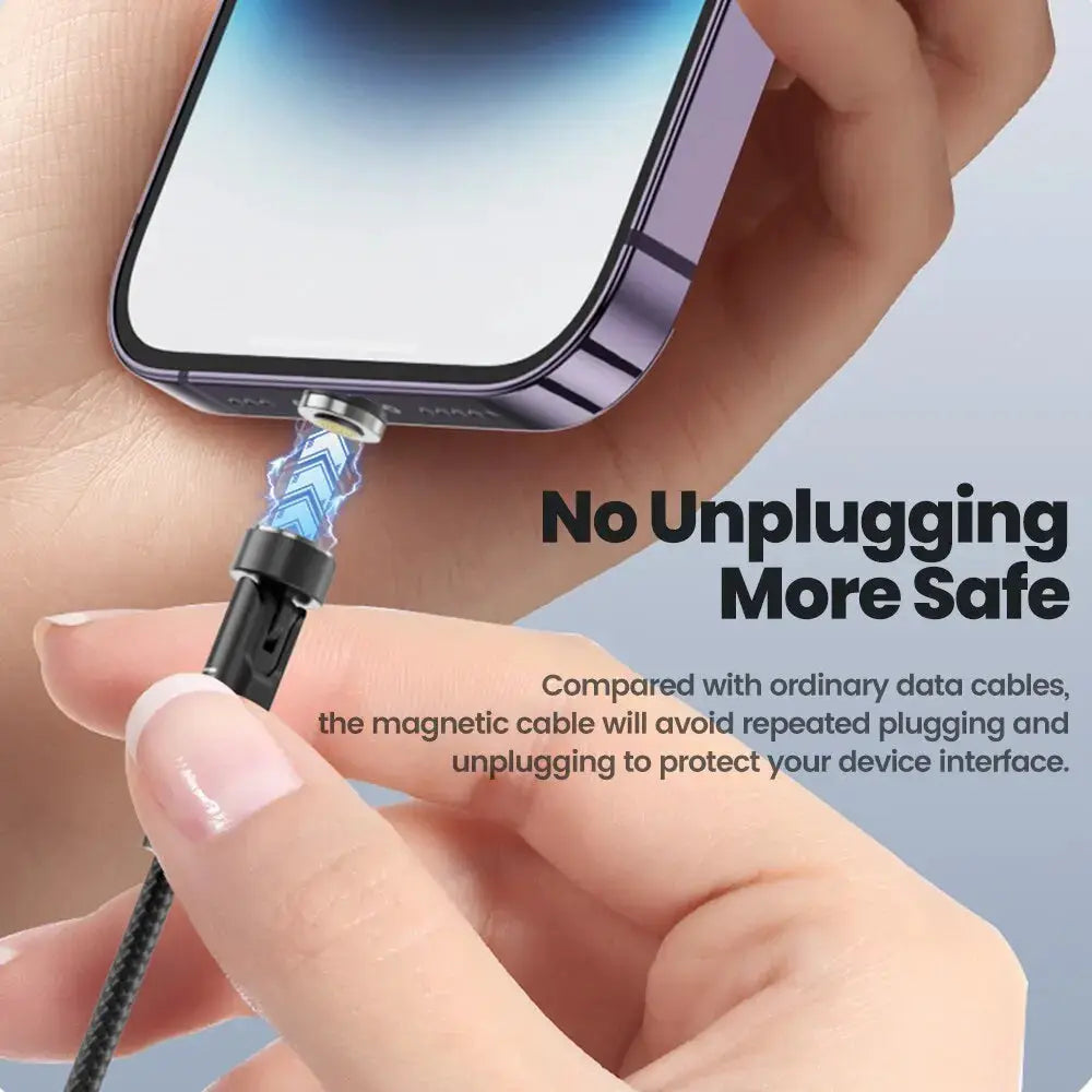 Toocki 540 magnetic USB-C cable, black braided with rotating magnet connector