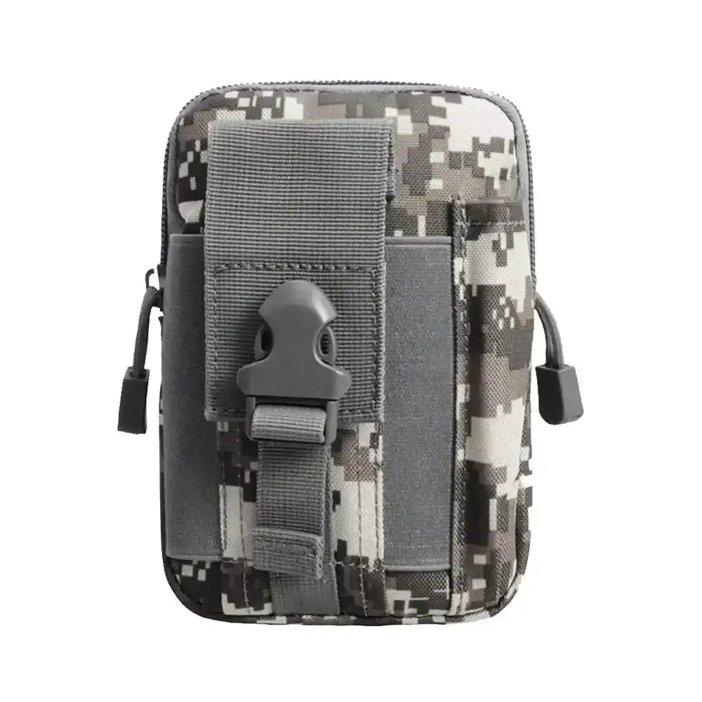 Leg waist bag by Simples Market in army camouflage; tactical nylon pouch with buckle and leg strap