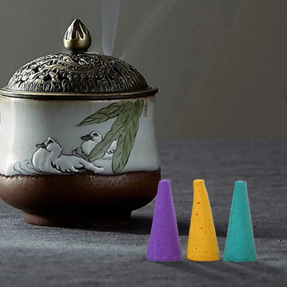 Mixed Natural Reflux Tower Incense Cones for Odor Removal and Anxiety Relief Aromatherapy Meditation