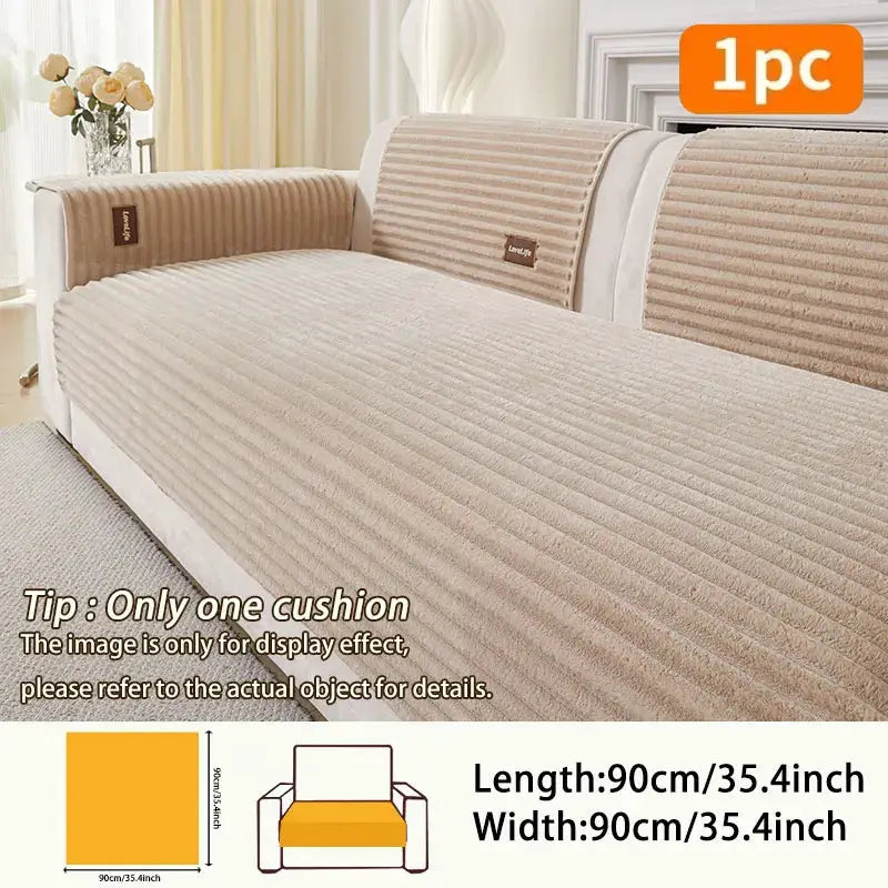 Sofa cushion, beige straight-row quilted dustproof anti-slip, Simples Market, 1pc
