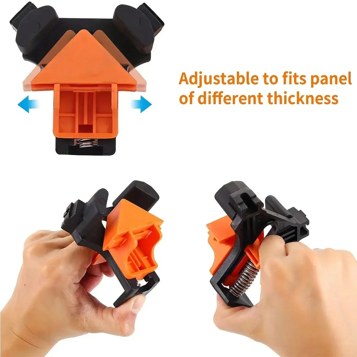 2 Pcs 90 Degree Corner Clamps For Woodworking Adjustable Spring Loaded Clamps Cabinets Photo Framing