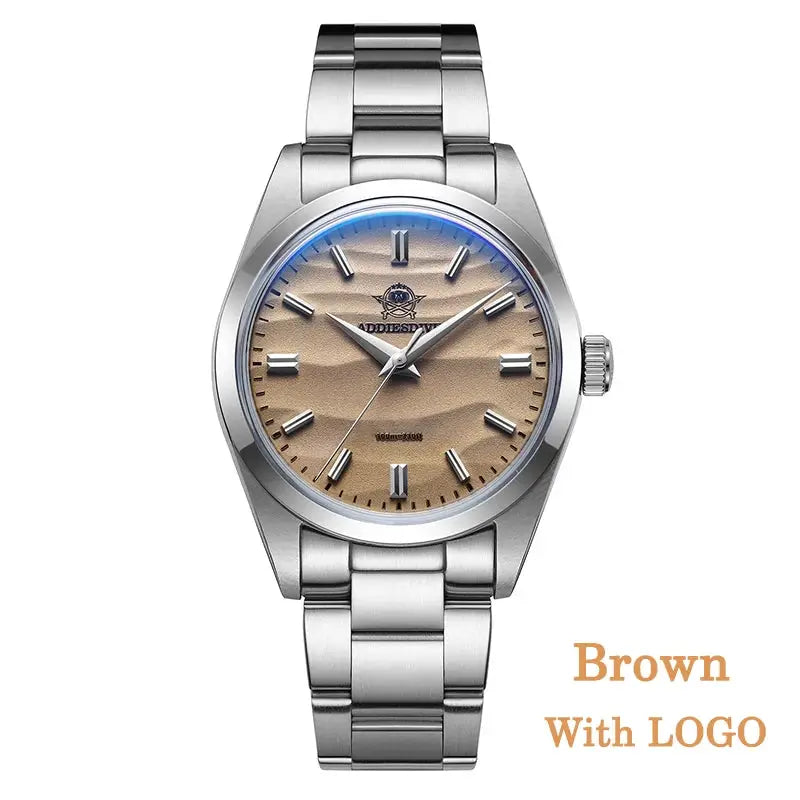 Addiesdive AD2030 Quartz Watch 36mm Stainless Steel Dive Wristwatch With Bubble Glass 10 Bar Water Resistance