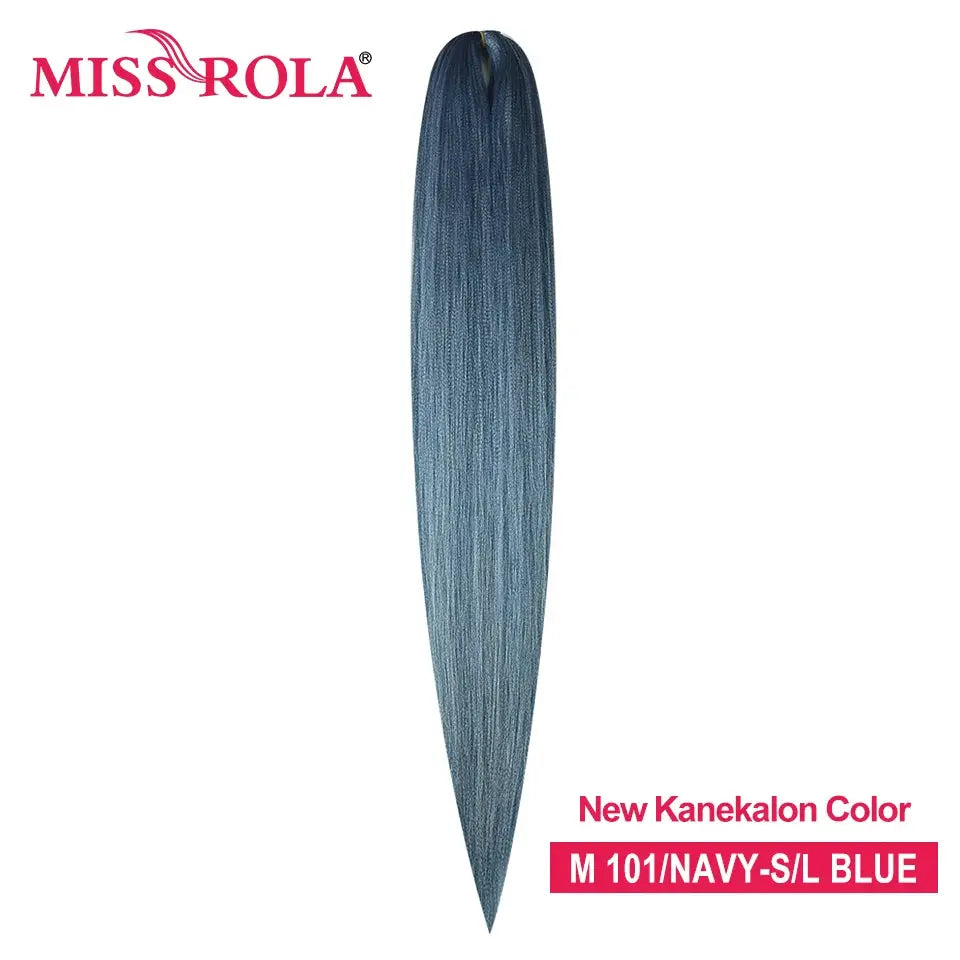 Miss Rola jumbo braiding hair bundle, pre-stretched Kanekalon EZ Twist in navy blue