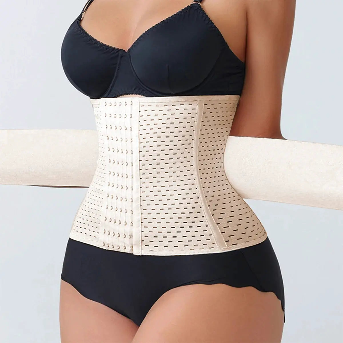 FlexFit Adjustable Waist Trainer For Women With Double Belts And Zipper Closure For Tummy Control And Back Support