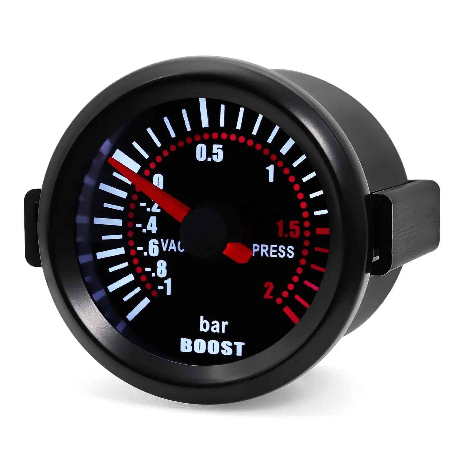 2-inch 52mm black boost gauge with red needle for petrol racing car