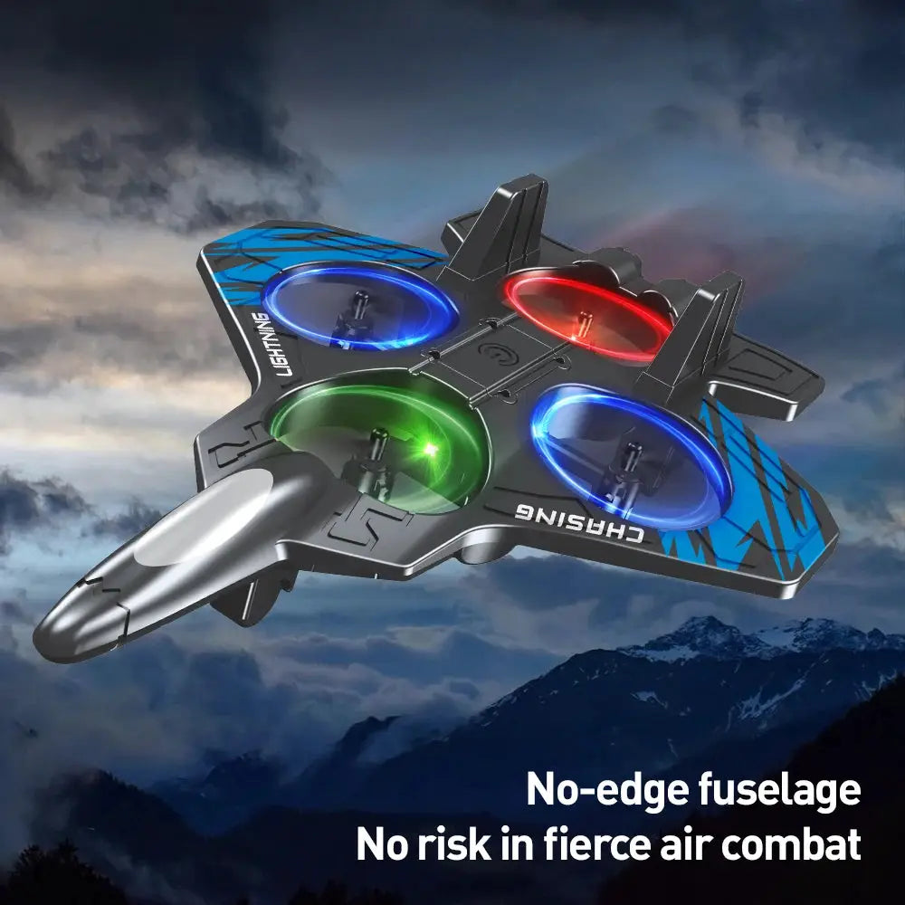 E72 High foam quadcopter drone with fixed-height hover and multicolor LED ring lights