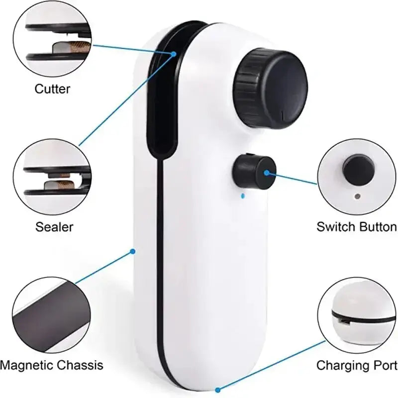 Rechargeable 2 In 1 Bag Mini Heat Sealer For Food Storage Plastic Bags USB Powered Clip Sealer
