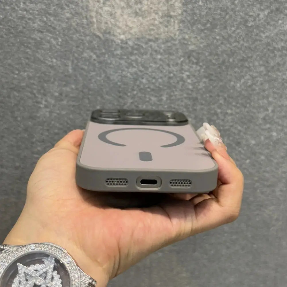 Matte Electroplating Magnetic Case With All Inclusive Lens Film For iPhone 12 13 14 15 16 17 Pro Max And 17Air MagSafe