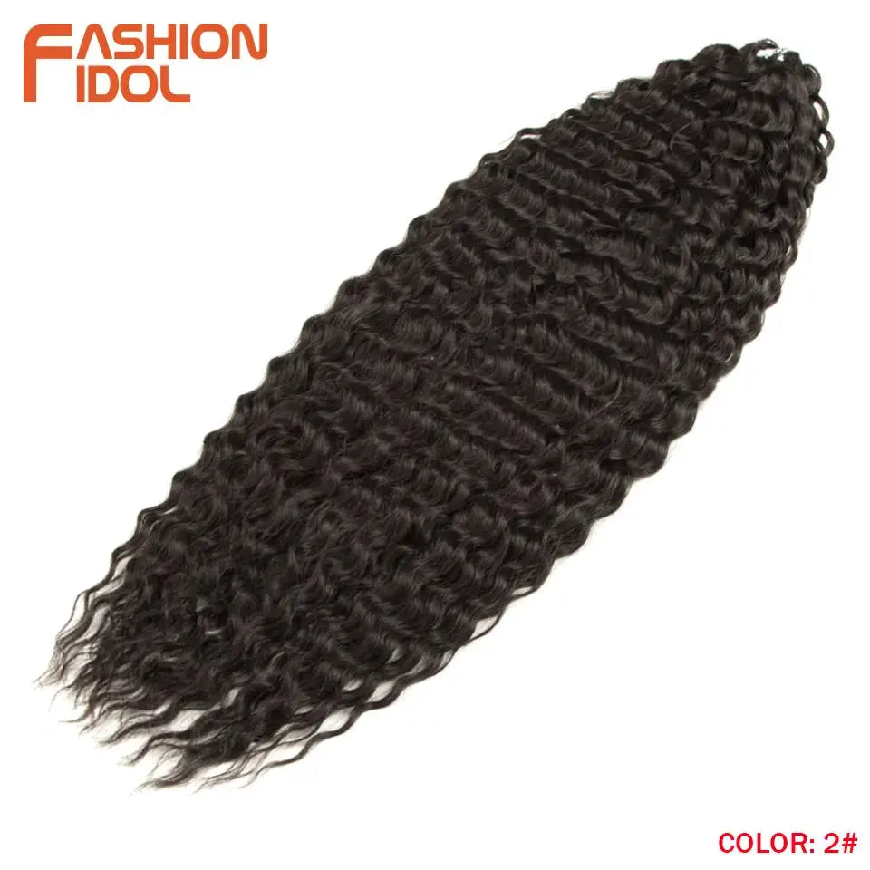 Ariel Hair Synthetic Twist Crochet Curly Water Wave Braiding Extension, 24in, color 2#, Simples Market