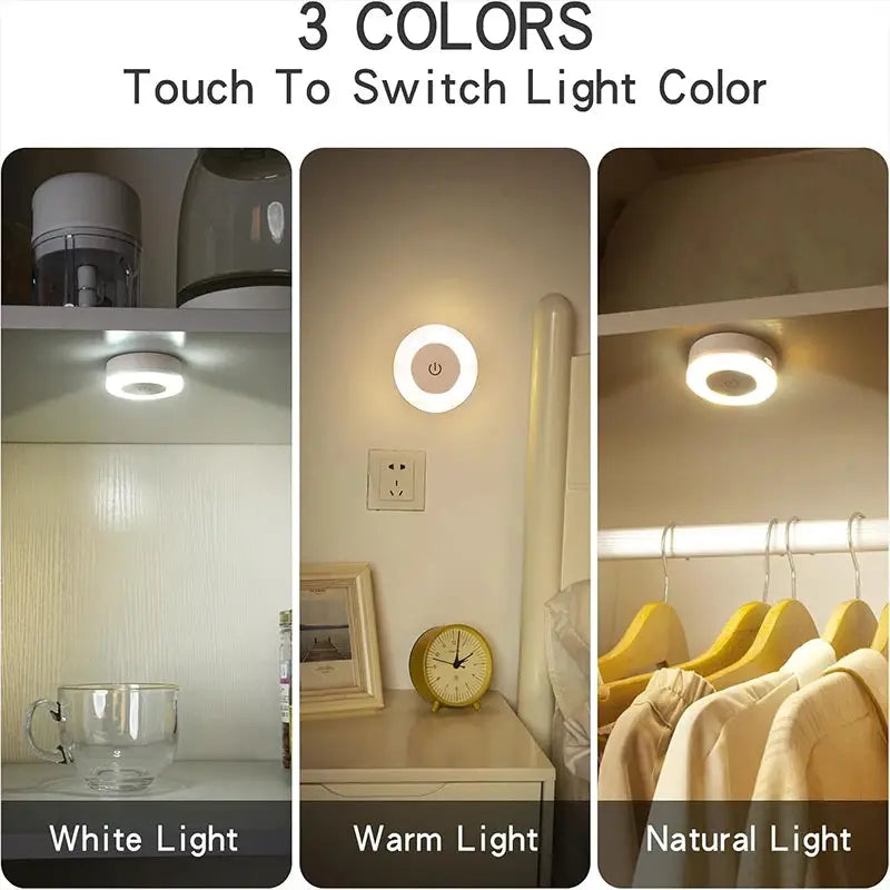 LED night light by Simples Market, 3-color dimmable, touch sensor, USB rechargeable