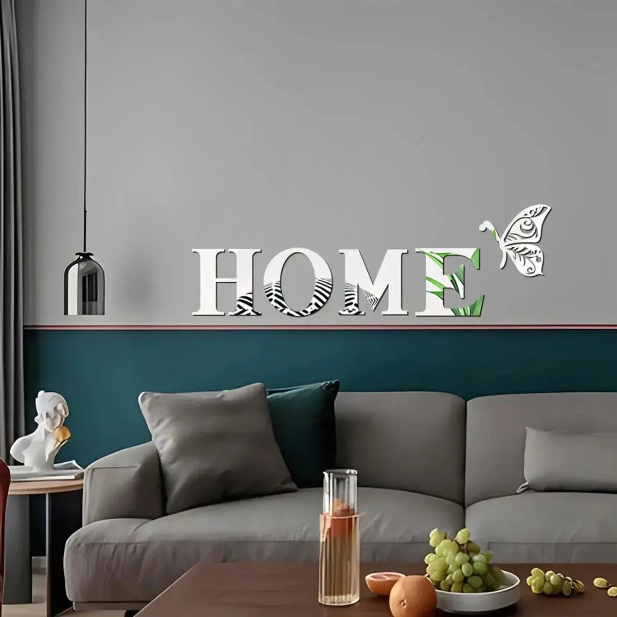 HOME Home Logo 3D Mirror Wall Sticker for Entrance and Home Decoration, Reflective Modern Wall Decor