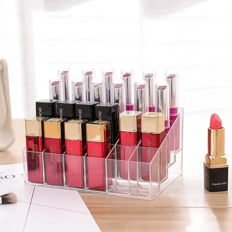 24 Grid Lipstick Holder Acrylic Cosmetics Storage Box For Lipsticks Nail Polish And Jewelry Display Rack