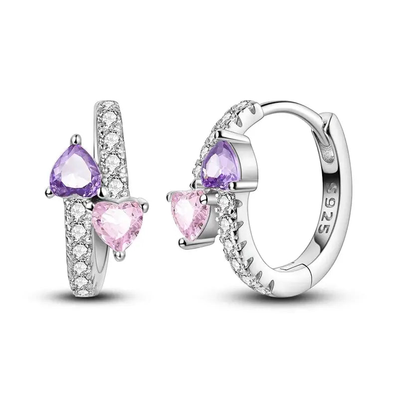 New 925 Sterling Silver Sparkling Zircon Four Leaf Clover Drop Earrings For Women Wedding Engagement Gift