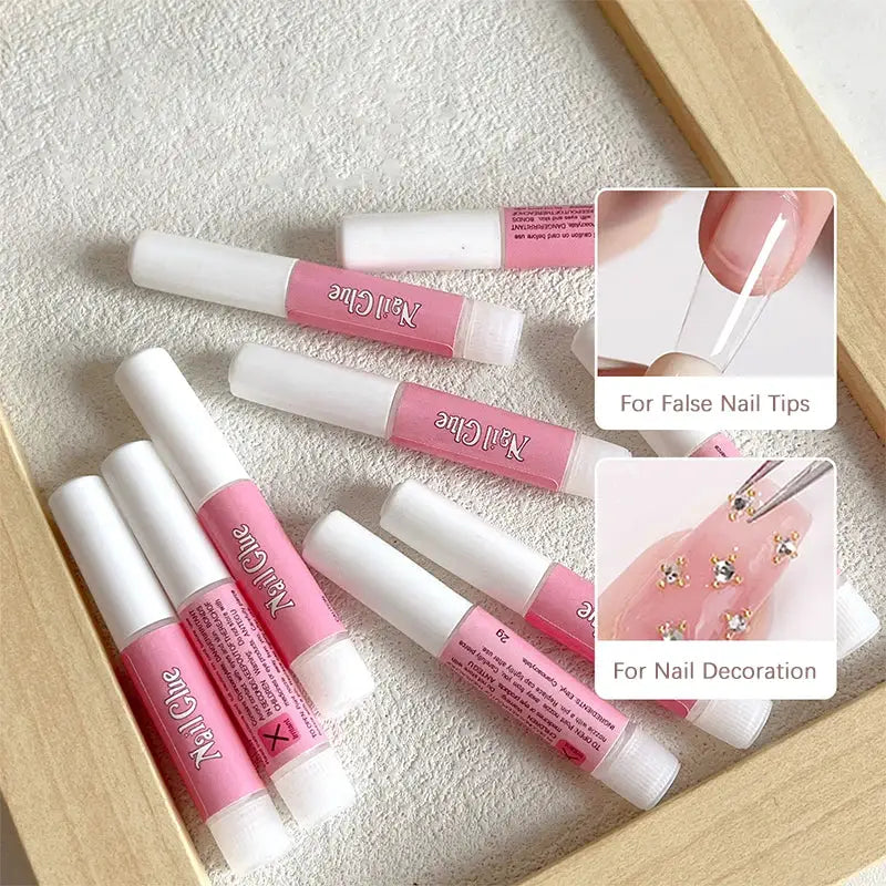 GlamBond Water Based Nail Glue Set For False Nails Press On Acrylic Tips Long Lasting Adhesion