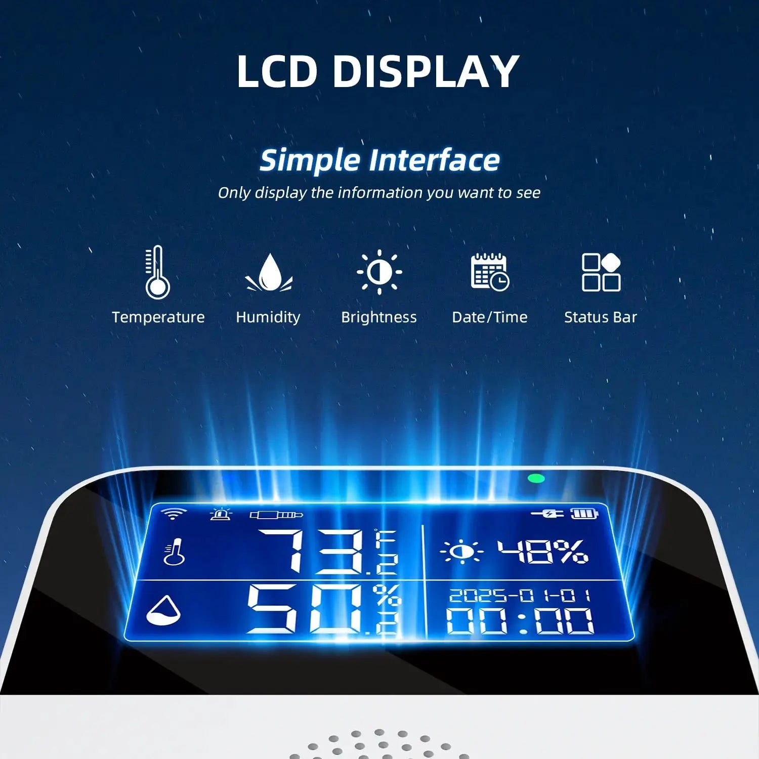 Haozee Tuya Smart WiFi Temperature And Humidity Sensor With Backlit LCD Display Indoor Thermometer Hygrometer