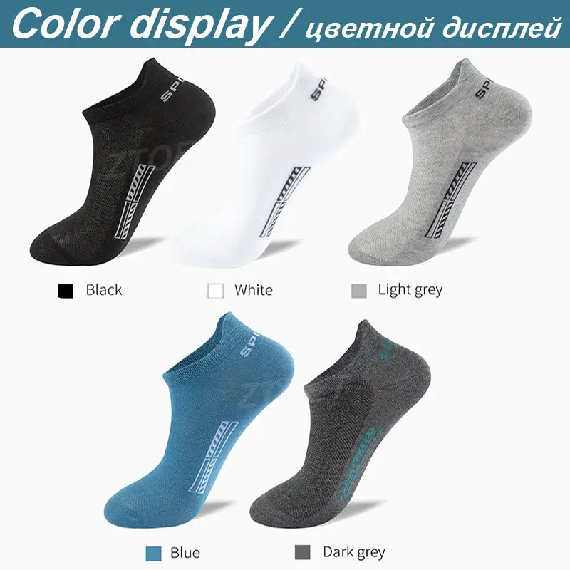 Men's Cotton Ankle Socks 10 Pairs Breathable Mesh Sports Everyday Casual Athletic Thin Cut Plus Size 39-48