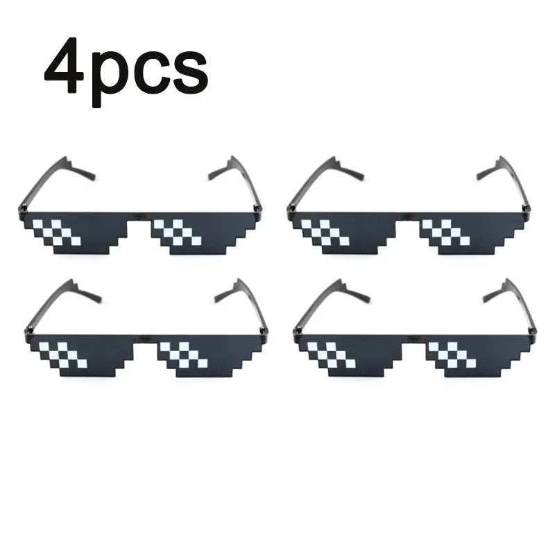 Mosaic Pixelated Sunglasses Unisex Party Vintage Eyewear For Men Women Cool Funny Shades