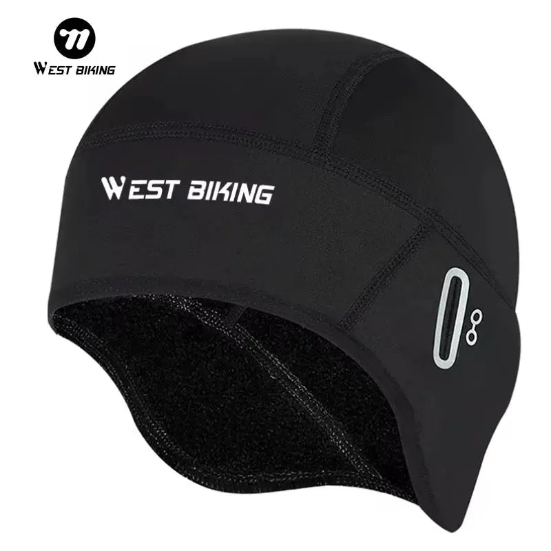 West Biking Winter Fleece Cycling Cap Windproof Thermal Skull Cap Helmet Liner For Men MTB Riding