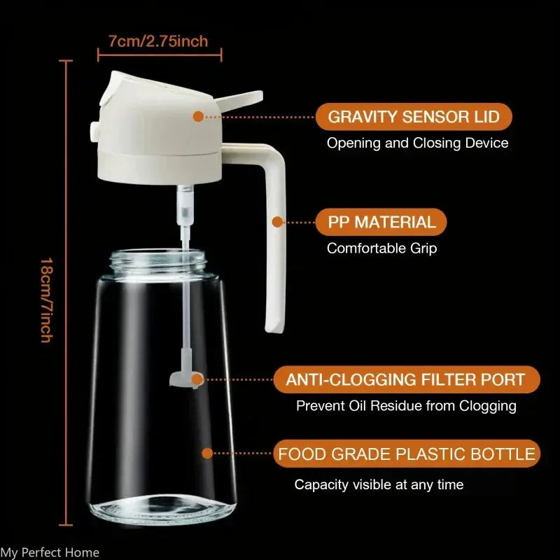 2 In 1 500ml Plastic Kitchen Oil Sprayer Bottle For Olive Oil Dispenser BBQ Baking Roasting