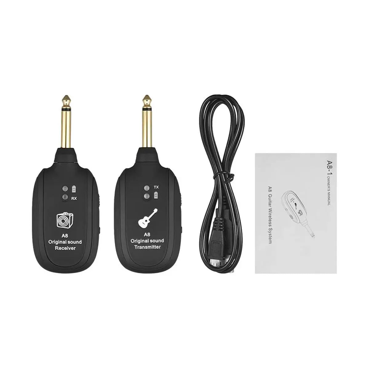 Miwayer A8 Wireless Guitar System 4 Channel Transmitter Receiver For Electric Guitar Bass Violin