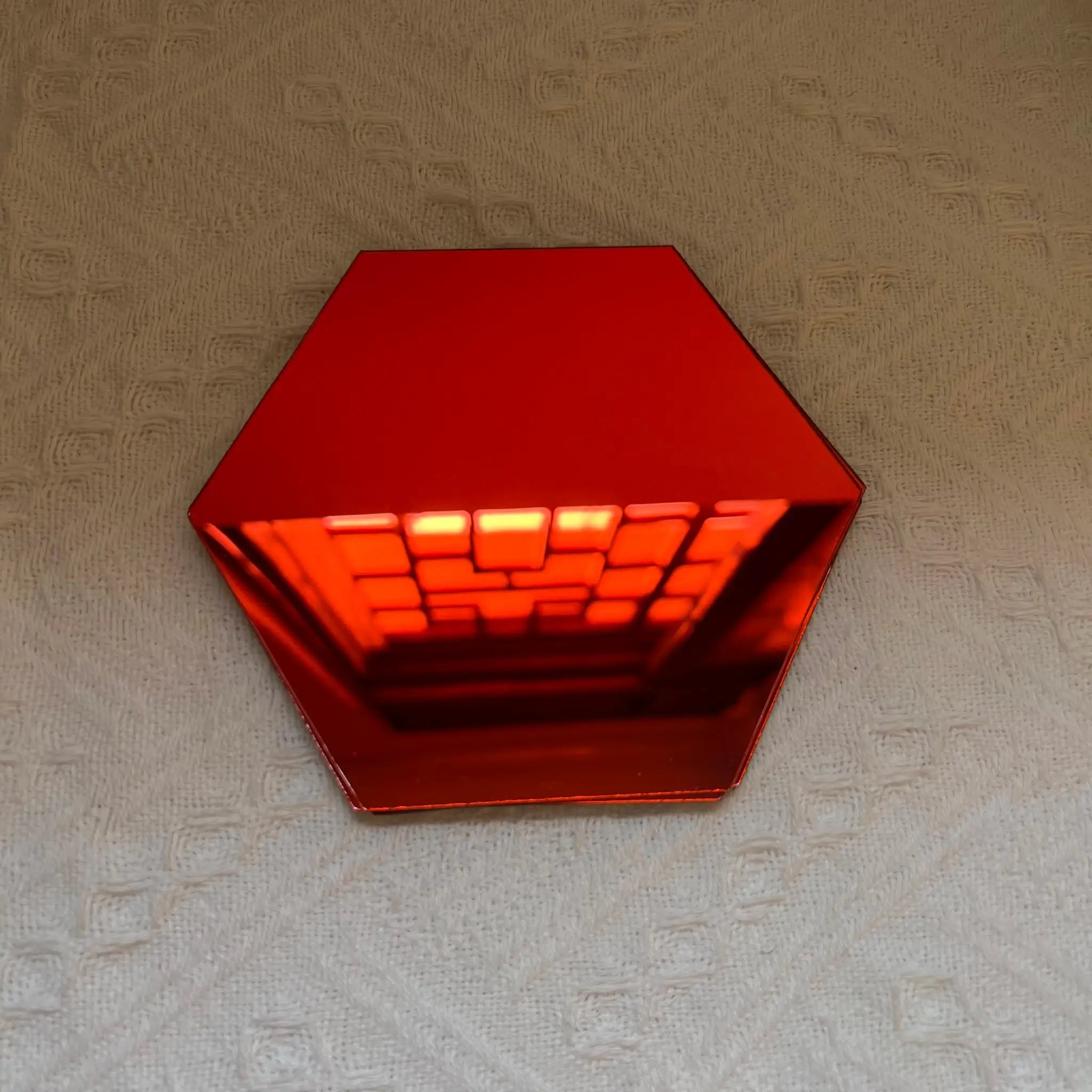 Red glossy packaging box for 6/12pcs 3D mirror hexagon wall stickers