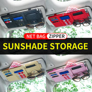 JFBONIN car sun visor organizer with sunglasses clip; multi-color set (black, red, beige, pink)
