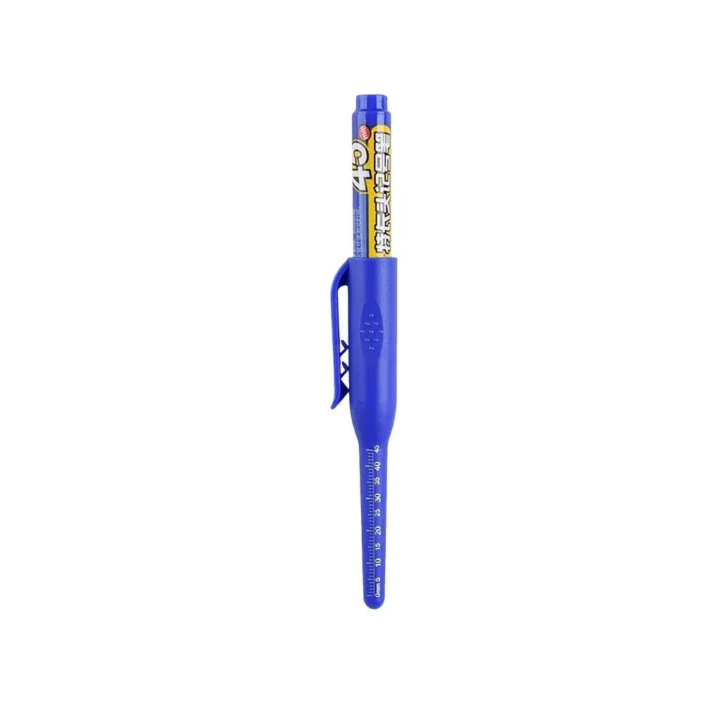 Simples Market 45mm waterproof deep-hole marker pen for woodworking with blue body long nib pocket clip