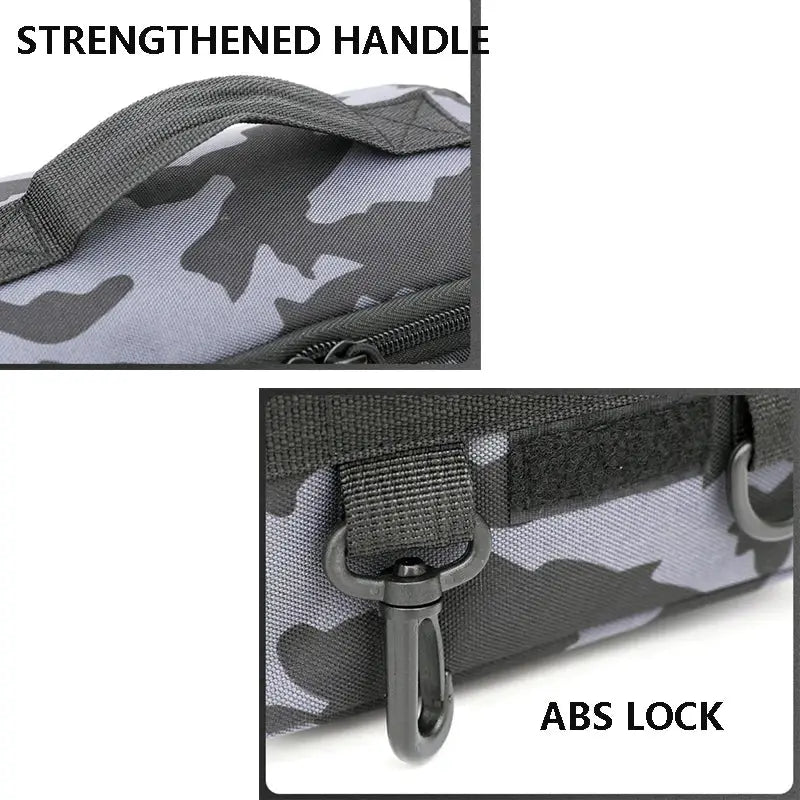 Black Fishing Tackle Shoulder Bag Storage Waist Bag with Fishing Rod Holder Outdoor Sports Bag - Simples Market