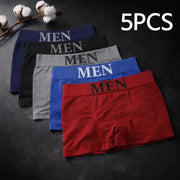 5 Pack Men's Boxer Briefs High Elastic Breathable Underwear Soft Stretch Fabric Plain Color