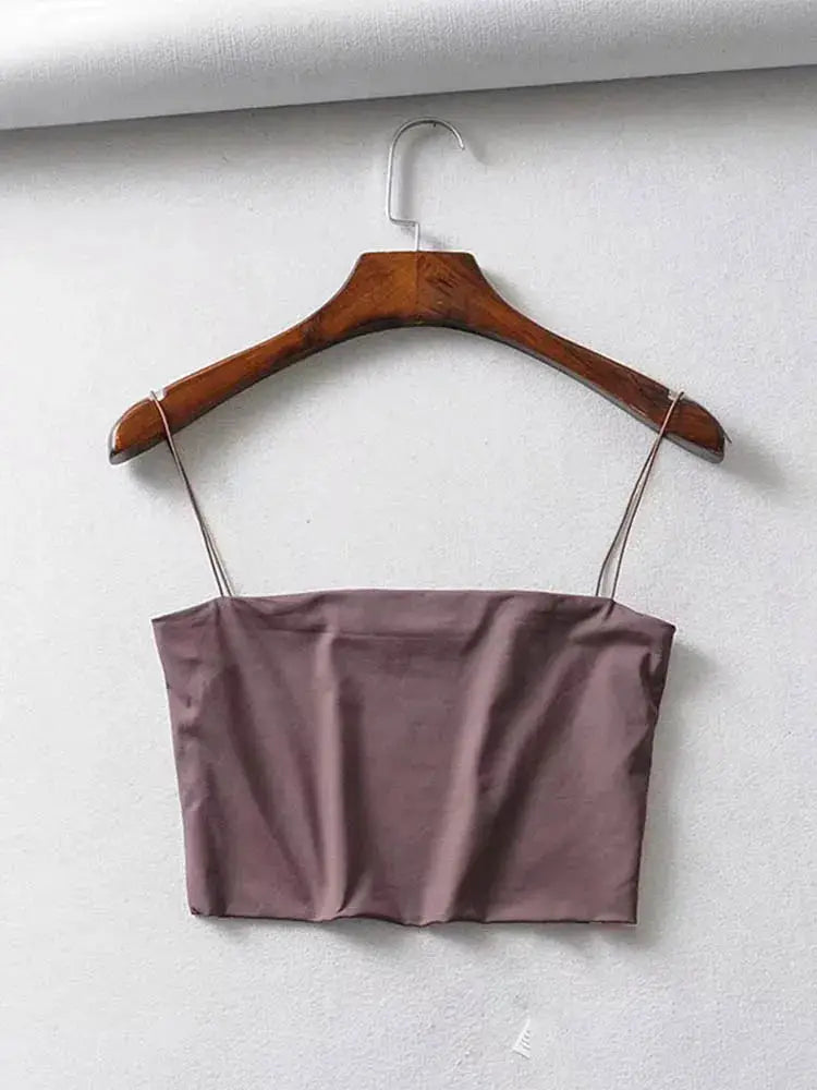 Summer Womens Elastic Cotton Crop Top Breathable Form Fitting Camisole For Comfort And Style