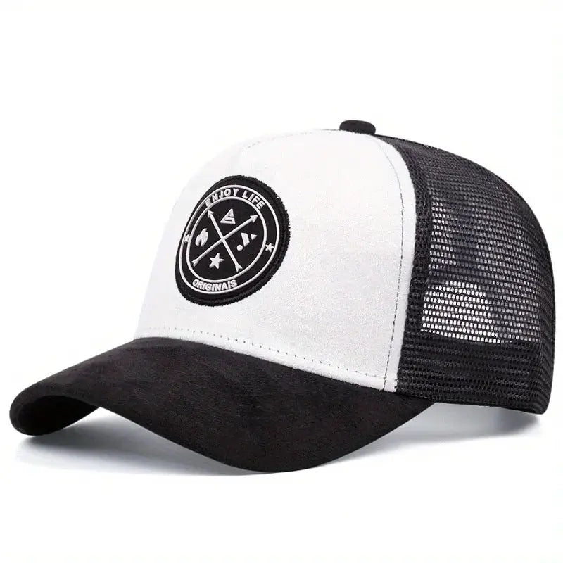 Summer Mesh Baseball Cap For Women And Men ENJOY LIFE Patch Snapback Breathable Unisex Street Hip Hop Trucker Cap