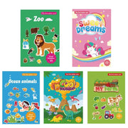 Kids Reusable Sticker Book for Ages 2 to 6 Featuring Multiple Cartoon Scenarios DIY Puzzles Educational Toy Gift