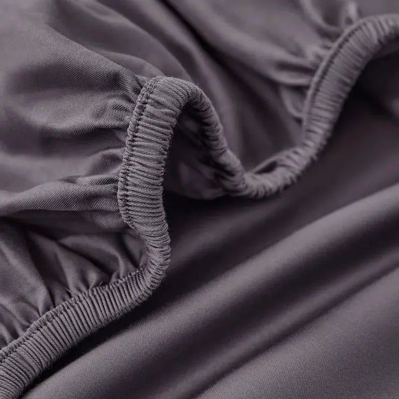 Fitted sheet: charcoal gray Egyptian cotton, 800TC, elasticized edges for king/queen beds