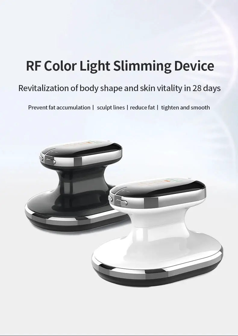 Simples Market RF Color Light Slimming Device pair in black and white cordless handheld body massagers