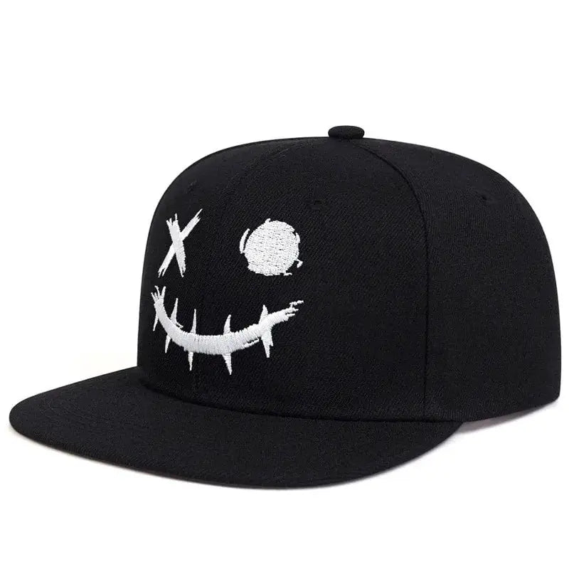 Unisex Ghost Expression Embroidery Hip Hop Baseball Cap Sun Protection Adjustable Outdoor Casual Hat