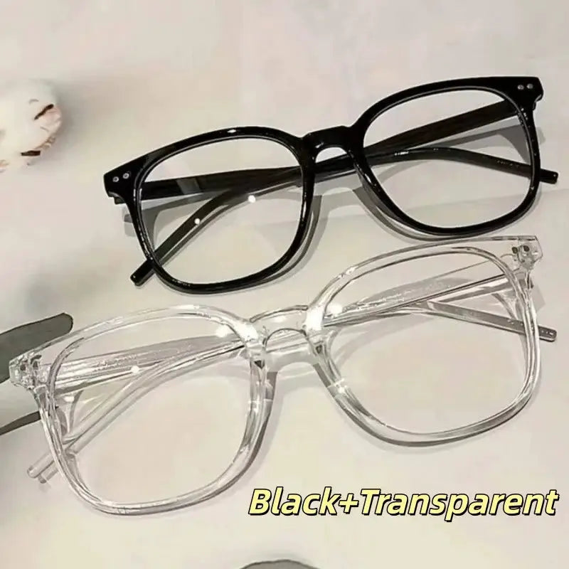 GlareGuard 3 Pairs Universal Fashion Glasses Set Square Frames Blue Light Blocking Lenses