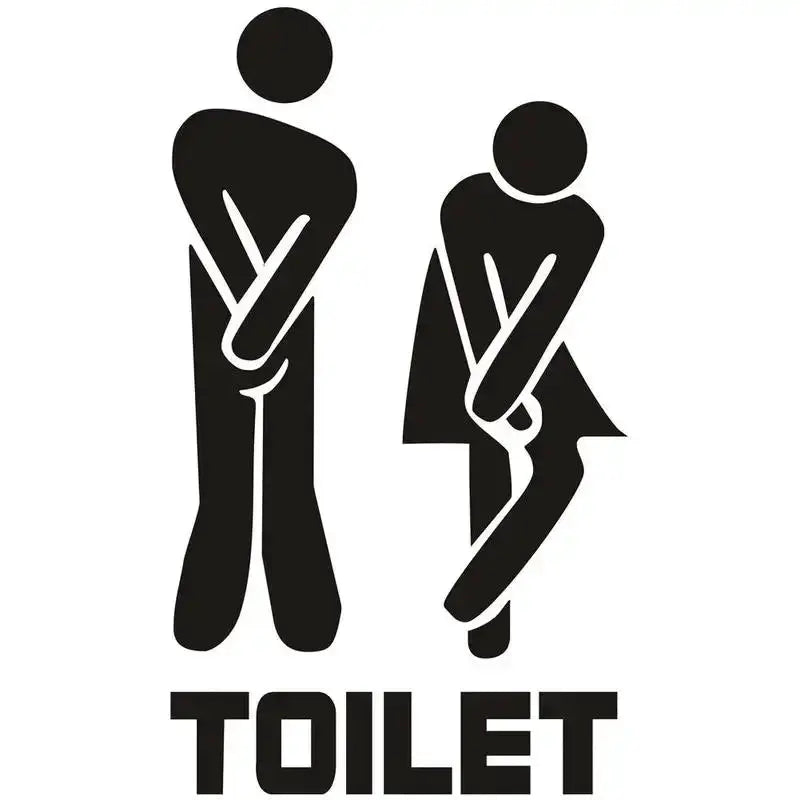 Funny Toilet Wall And Door Stickers Waterproof PVC Vinyl Decals For Bathroom Decor And Home