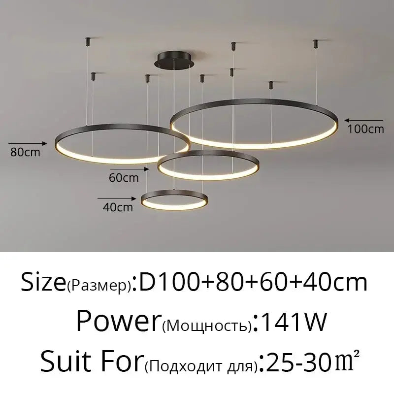 Minimalist Modern Acrylic LED Pendant Lights Chandelier For Living Room