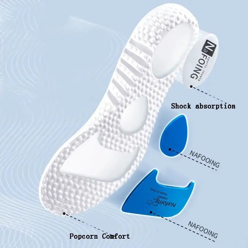 Men's Soft Sole Sports Insoles Shock Absorbing Breathable For Summer Comfort And Fatigue Free Standing Long Hours